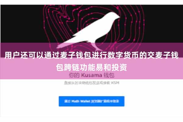 用户还可以通过麦子钱包进行数字货币的交麦子钱包跨链功能易和投资
