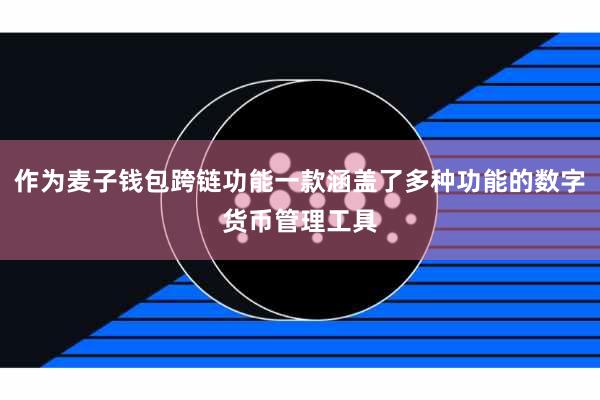 作为麦子钱包跨链功能一款涵盖了多种功能的数字货币管理工具