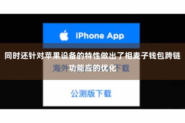 同时还针对苹果设备的特性做出了相麦子钱包跨链功能应的优化